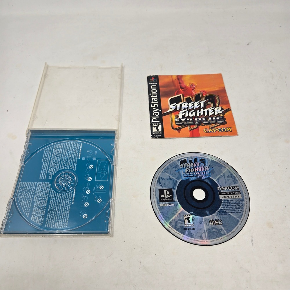 Street Fighter EX2 Plus Sony PlayStation PS1 Capcom SLUS-01105 Disc and Manual